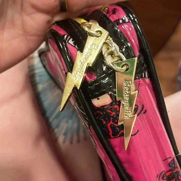 Betseyville Betsey Johnson Clear Plastic PVC Y2K Cartwheel Bag Planner Binder - Picture 9 of 10